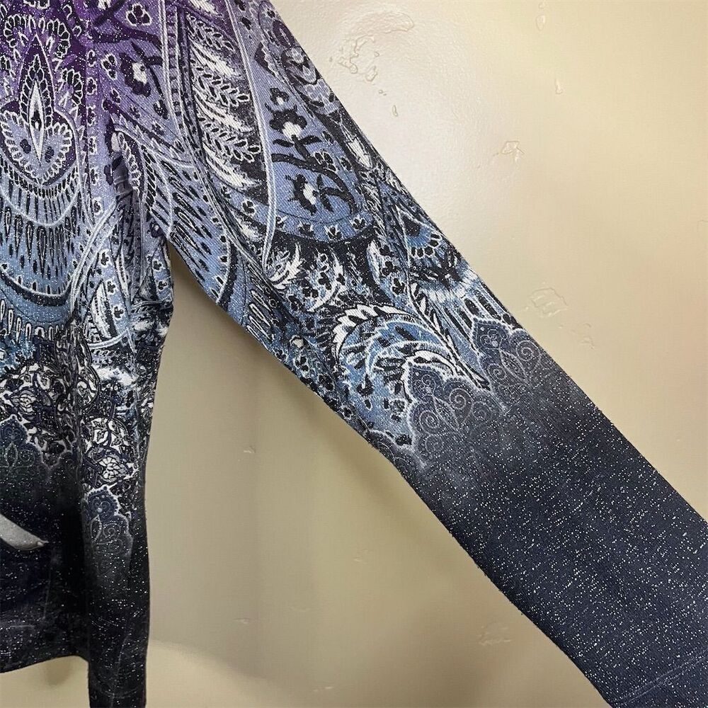 Chico's Zenergy Women's Paisley Print Jacket Size Large (16-18) Boho Full Zip - Picture 3 of 9